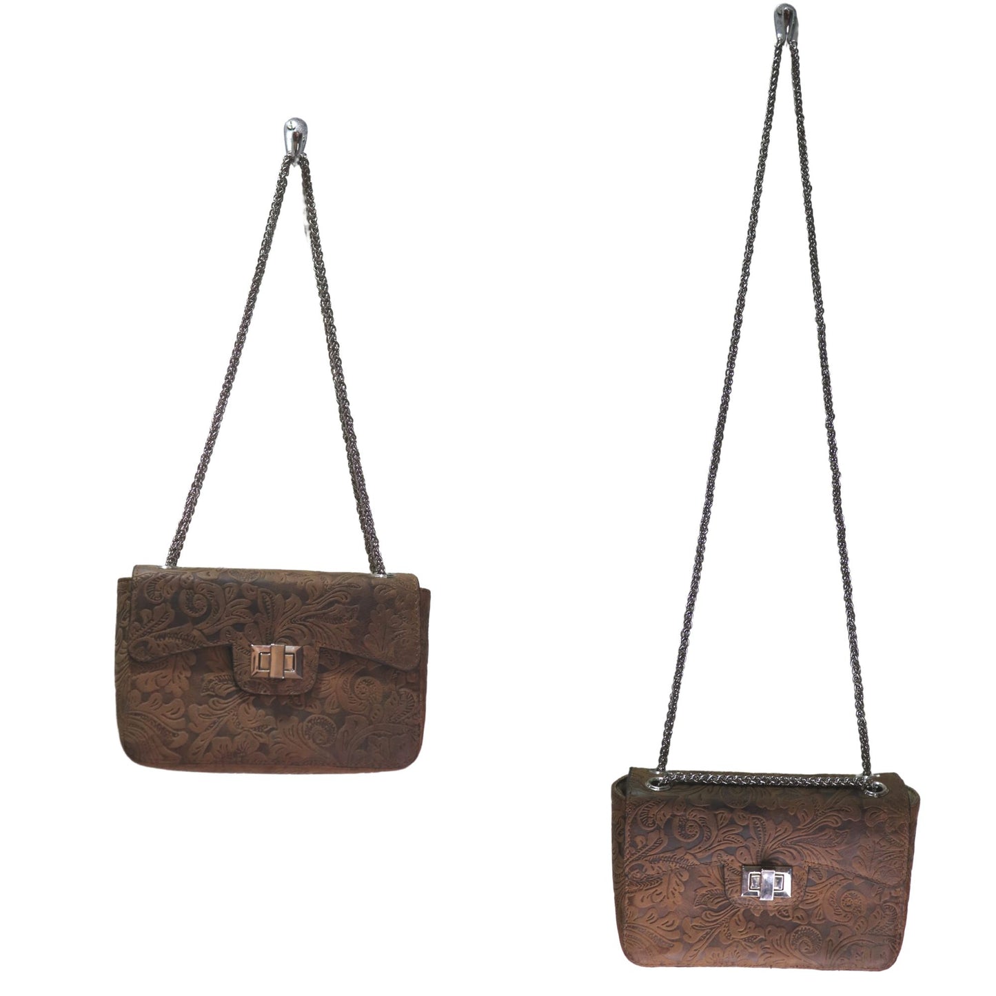 Textured Brown Ava Party Handbag