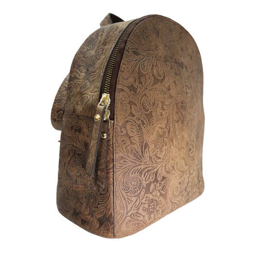 Textured Brown Katrina Backpack