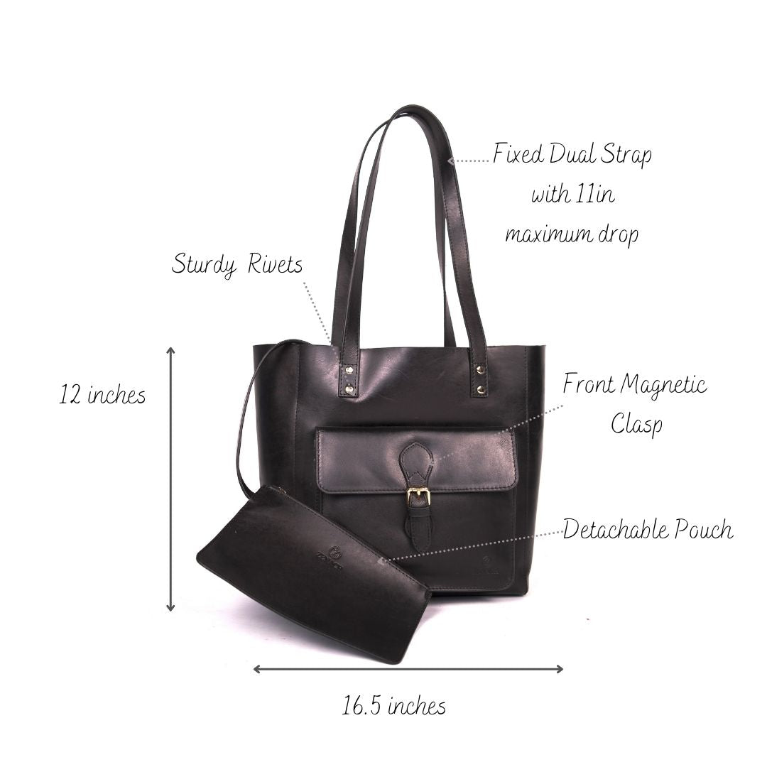 Black Lara Tote Bag