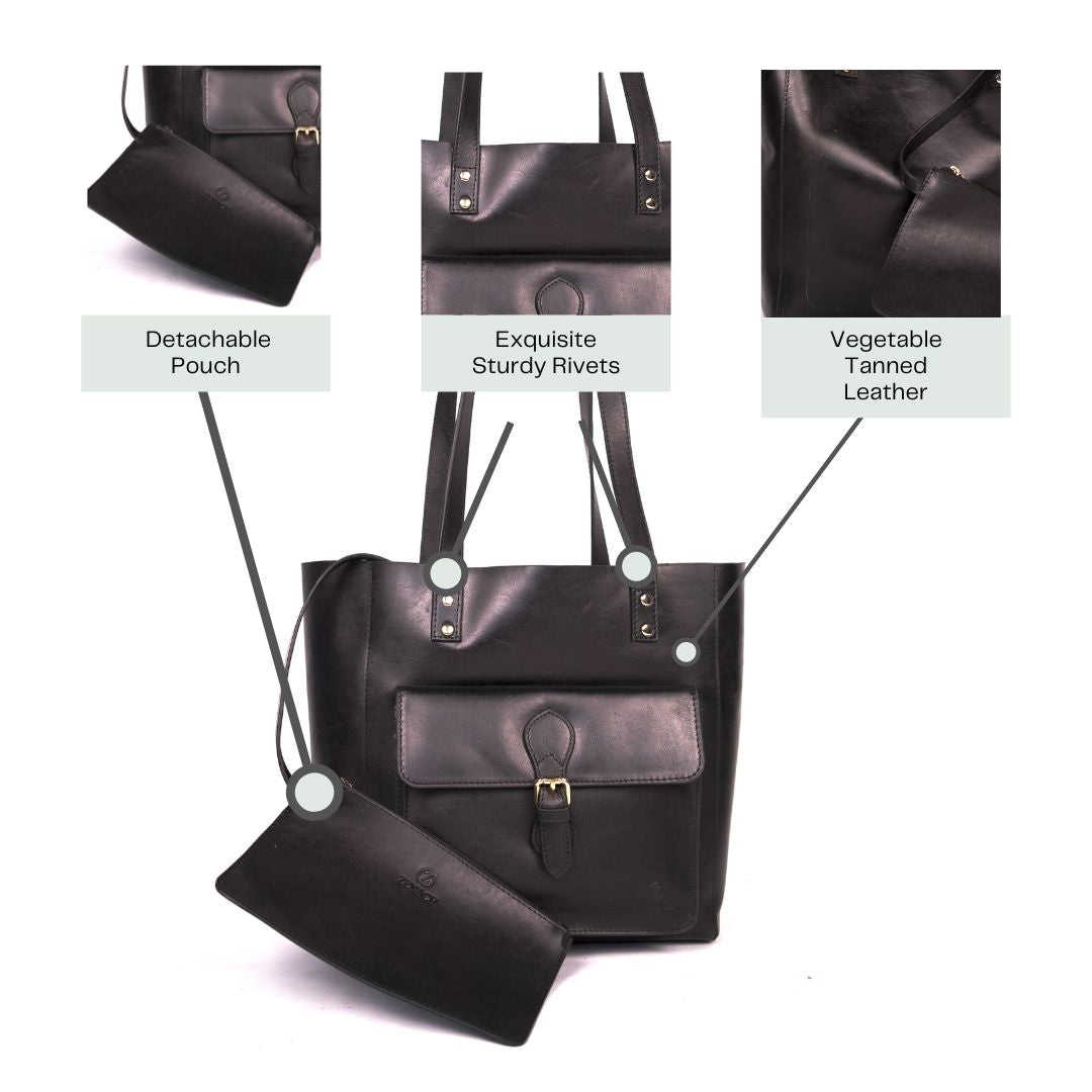 Black Lara Tote Bag